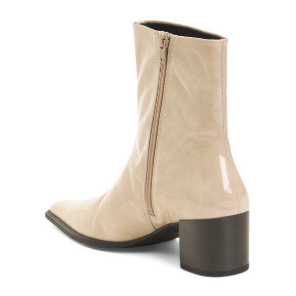 VAGABOND SHOEMAKERS cream Patent Leather Giselle Heeled Booties - Picture 2 of 2